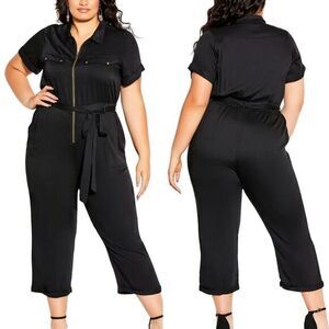 New! City Chic Plus Boiler Suit Jumpsuit in‎ black, size 18